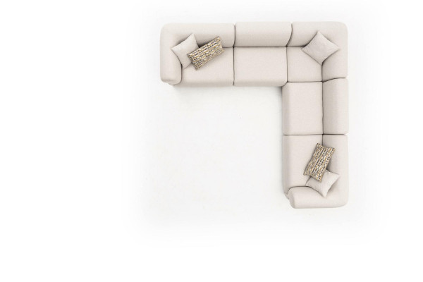 Corner sofa Beige Living room Sofa Couch L-shape Modern Furniture Textile