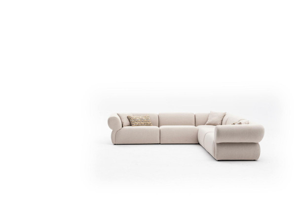 Corner sofa Beige Living room Sofa Couch L-shape Modern Furniture Textile