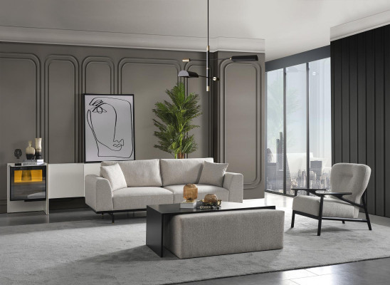 Three Seater Sofa 3 Seater Sofas Modern White Design Fabric Polyester new