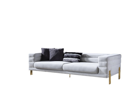 Four Seater Sofa 4 Seater Sofas Fabric White Living room Luxury Modern Seat