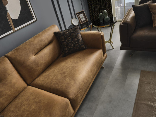 Three Seater Sofa 3 Seater Sofas Brown Imitation leather Living room Luxury Seat