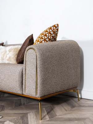 Three Seater Sofa 3 Seater Sofas Design Modern Fabric Gray Living room