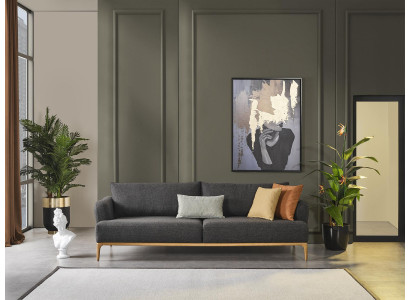 Four Seater Sofa 4 Seater Sofas Modern Design Fabric Polyester Gray new