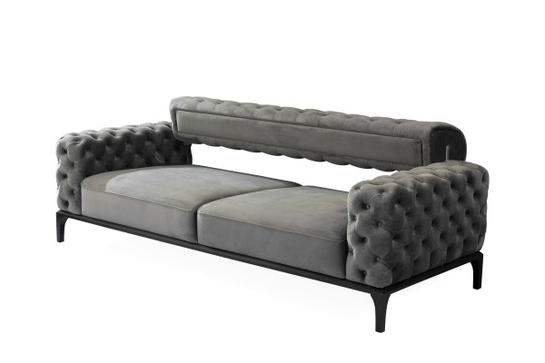 Sofa 3 Seater Three Seater Sofas Fabric Gray Living room Chesterfield new