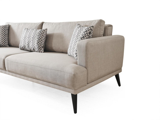 Sofa 3 Seater Three Seater Sofas Fabric Beige Living room Modern Design