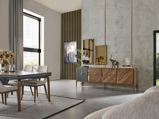 Sideboard Chest of drawers Luxury Cabinets Chests of drawers Living room Wood Brown Furniture