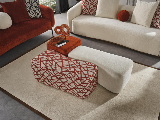 Stool 3x Stool Pouf Puff Seat Pouf Textile Fabric Footstool Living room