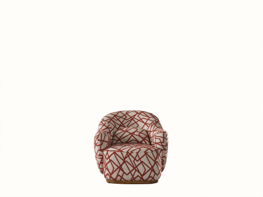 Armchair Wing Chair Modern Fabric Living room Polyester Orange Design