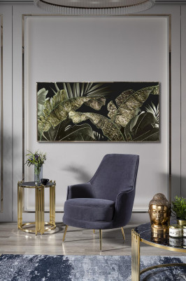 Armchair Wing Chair Cocktail Chair Fabric Living room Polyester Gray Seat