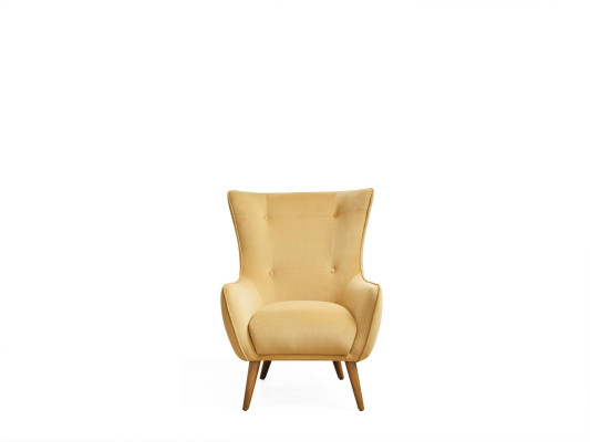 Armchair Wing Chair Cocktail Chair Fabric Living room Polyester Yellow Seat