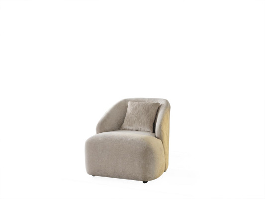 Armchair Wing Chair Modern Fabric Living room Polyester White Design Seat