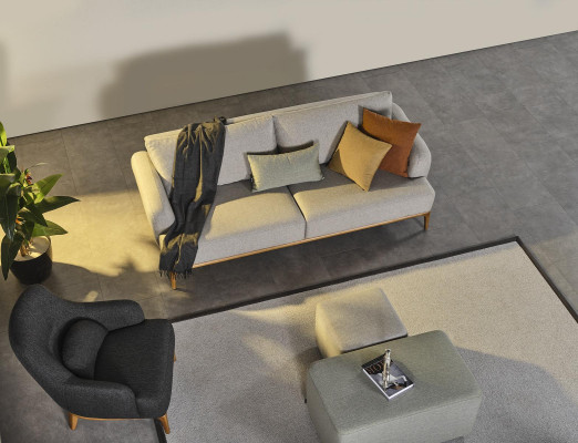 Armchair Wing Chair Modern Fabric Living room Polyester Gray Design Seat