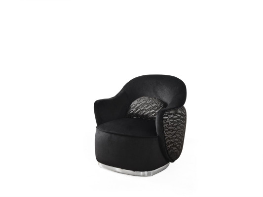 Armchair Wing Chair Modern Fabric Living room Polyester Black Design
