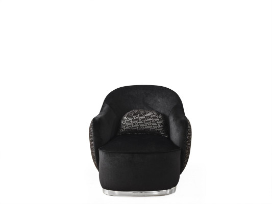 Armchair Wing Chair Modern Fabric Living room Polyester Black Design