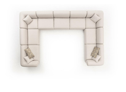 Corner sofa U-shape luxury living room style modern upholstered sofa textile