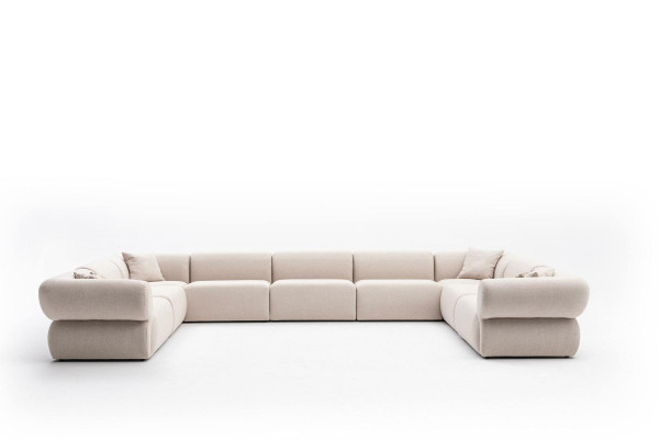 Corner sofa U-shape luxury living room style modern upholstered sofa textile