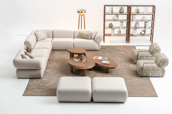 Italian style Furniture Corner sofa Corner sofa Living landscape Corner suite 5pcs.
