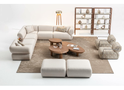 Italian style Furniture Corner sofa Corner sofa Living landscape Corner suite 5pcs.
