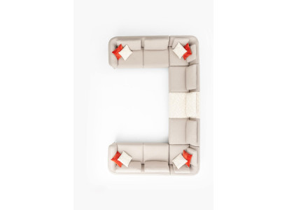 Corner sofa U-shape luxury living room beige upholstered sofa modern style new