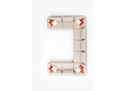 Sofa U-shape Living room Corner sofa Beige Upholstered sofa Design Modern