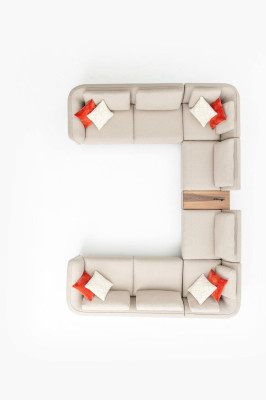 Sofa Beige Living room Upholstered sofa Design Modern Corner sofa U-shape new