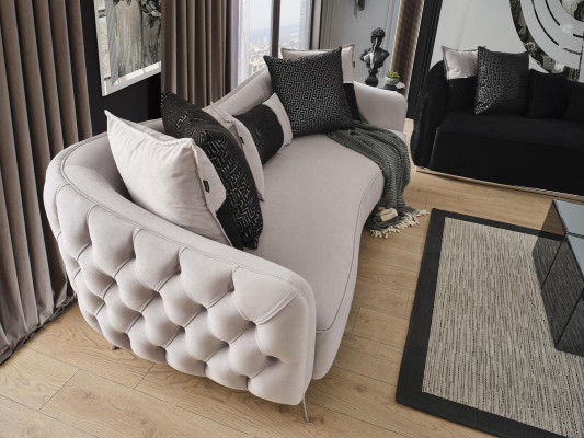 Sofa set Sofa Armchair 431 Seater Fabric Luxury Sofas White Black