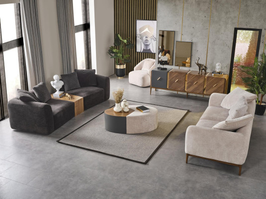 Four Seater Sofa 4 Seater Sofas Modern Design Fabric Polyester Black