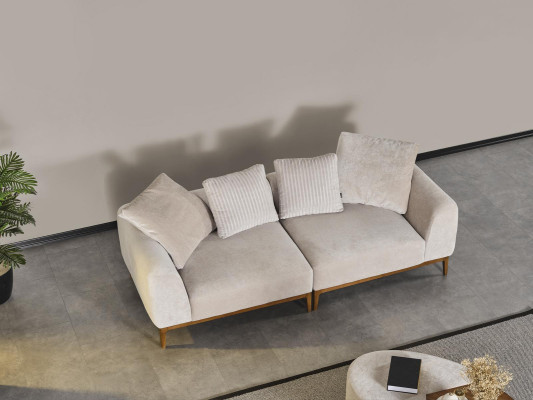 Modern Sofa set 3 Seater Armchair Three Seater White Modern Fabric Polyester