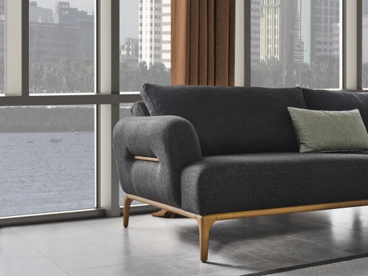 Sofa set Sofa Armchair 431 Seater Fabric Luxury Gray Sofas Living room