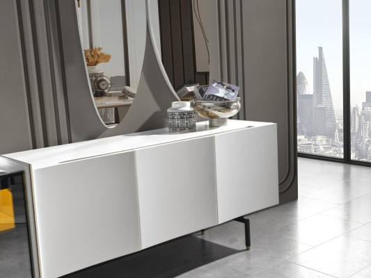 Group Sideboard Mirror Chest of drawers Wood Modern Dining room White Design new