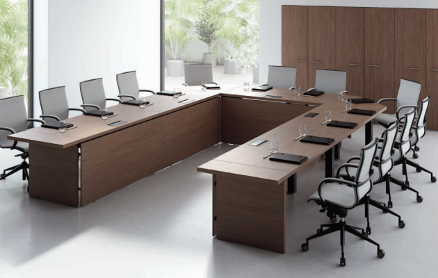 Conference table Chairs Group Office furniture Italy Office desk meeting table 7 pieces.
