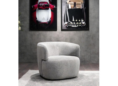 Design Armchair Gray Luxury Furniture Living room Upholstery Textile Lounge Club