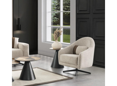 Luxury Armchair Stylish Furniture Living room Design Rotatable Lounge Club Wood