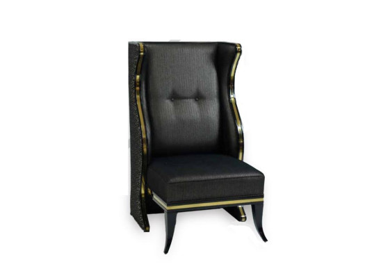 Classic r Armchair Luxury Design Wood Black Wing Chair Lounge Club