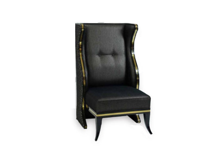 Classic r Armchair Luxury Design Wood Black Wing Chair Lounge Club