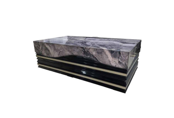 Luxury Coffee table Table 142x77cm Coffee tables Coffee Wood Tables Marble style