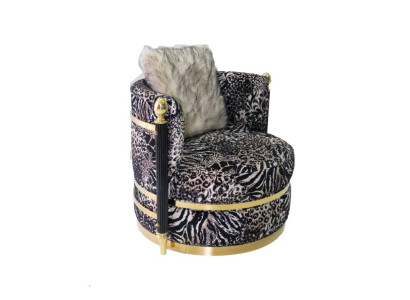 Luxury Zebra Fabric Armchair Lounge Club Furniture Furnishings Living room Single Seater