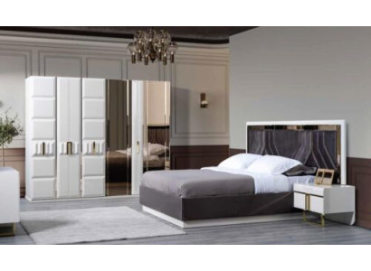 Luxury Bedroom Suite with Wardrobe Bed Nightstands 4pcs.