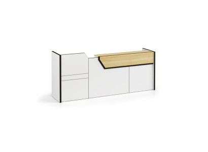 Reception counter reception counter practice office trade fair reception hotel tables 280x80cm