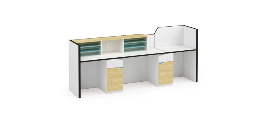 Reception counter reception counter practice office trade fair reception hotel tables 280x80cm