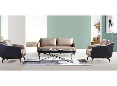 Sofa set 3+1+1 Seater Set Design Sofas Upholstery Couches Leather Relax Modern