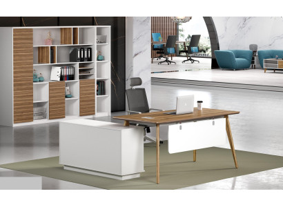 Office Set Complete Office Corner desk filing cabinets 2 pieces. with cable duct