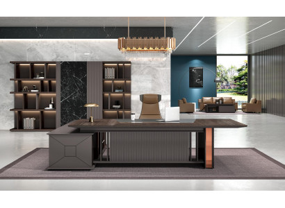 Desk Table Office Furnishings Work table Law firm Filing cabinet 2-piece.