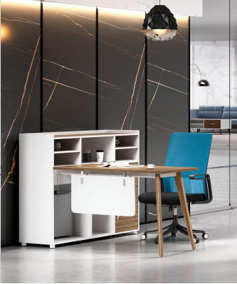 Luxurious office desk from Wood in a modern design and bright colors