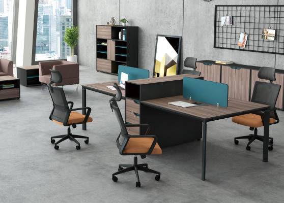 Desk workstation Table 4 workstations counter Wood Tables Office