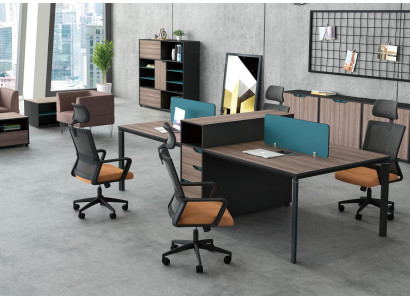 Desk workstation Table 4 workstations counter Wood Tables Office
