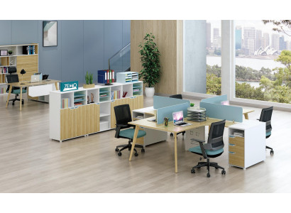 Call Center 4 Workstations Desk Office Furniture Furnishings Equipment