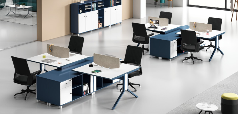 Call Center 2 Workstations Desk Office Furniture Furnishings Equipment