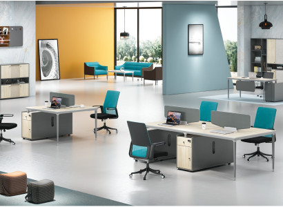 Furniture Furnishings Equipment Table Call Center 4 Workstations Desk