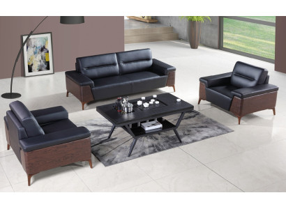 Design Sofa set 3+1+1 Seater Leather Couch Upholstery Sofas Office Furnishings new